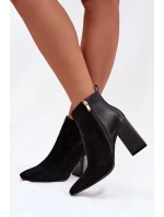 Dámské zateplené botky na sloupku – černé Maloria