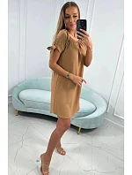 Šaty s vázanými rukávy 3320 hnědé - Kesi Šaty s vázanými rukávy 3320 hnědé - Kesi
