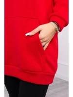 Mikina s kapucí a nášivkami červená Mikina s kapucí a nášivkami červená
