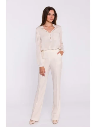 S371 Kalhoty Bootcut - slonová kost