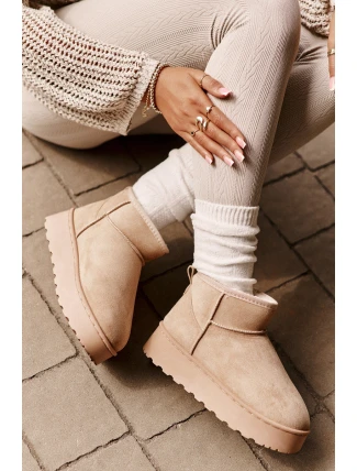 Dámské sněhové boty na platformě 20216-F Světle béžová - Xamella Dámské sněhové boty na platformě 20216-F Světle béžová - Xamella