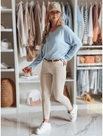 Dámské džínové kalhoty s páskem CLARET ve světle béžové barvě FashionStreet UY2440