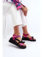 Dámské sandály s mašlí D&A CR956 fuchsie