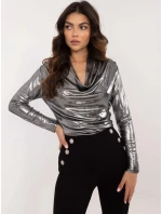 Dámská halenka DHJ BZ 15268.30 Stříbrno černá - FPrice