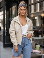 Dámská semišová bunda bomber béžová FashionStreet TY5657
