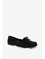 Dámské mokasyny s třásněmi a mašlí černé Olivianne