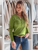 Dámské tričko s dlouhým rukávem FELORIA limetkově zelené FashionStreet RY2775