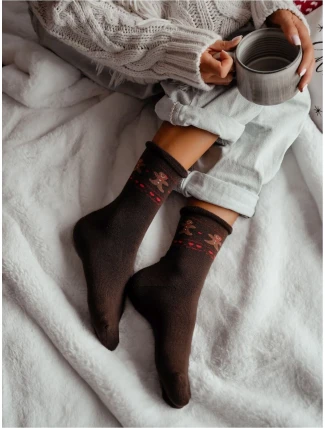 Milena Ponožky 0118-013 Vánoční dámské froté 37-41 Milena Ponožky 0118-013 Vánoční dámské froté 37-41