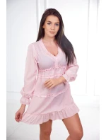 Šaty s ozdobnými volánky pudrově růžové Šaty s ozdobnými volánky pudrově růžové