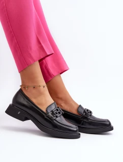 Elegantní černé dámské kožené mokasíny Triana