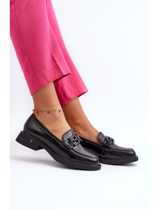 Elegantní černé dámské kožené mokasíny Triana