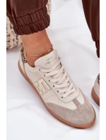 Kožené Sportovní Boty Tenisky Dámské Panterka CheBello 4640 Béžové
