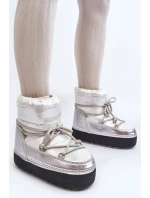 Dámské zimní boty se stříbrným šněrováním Toolsa