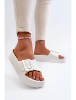Dámské Pěnové Žabky Na Platformě S Sponou Big Star NN274A661 Bílé Dámské Pěnové Žabky Na Platformě S Sponou Big Star NN274A661 Bílé