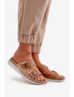 Dámské Pohodlné Sandały S Přezkami Hnědé Inblu CN000033