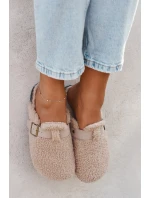 Dámské pantofle s kožíškem typu beránek Béžové Lorivine