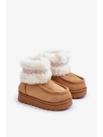 Sněhule Kotníkové Dětské Boty S Kožešinou A Vzorem Camel Melefia