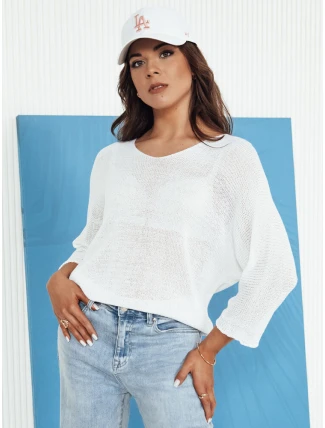 Dámský prolamovaný svetr ANNIS ecru FashionStreet MY2333