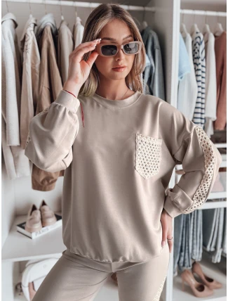 Dámská oversize mikina LUXEEN mocha FashionStreet RY2794