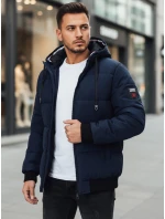 Pánská zimní bunda s kapucí tmavě modrá FashionStreet TX5086z Pánská zimní bunda s kapucí tmavě modrá FashionStreet TX5086z