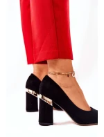 Semišové lodičky Lewski 3117 Černé