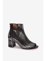 Kožené Krajky Botky Maciejka 05420-01 Černé