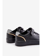 Dětské Tenisky Z Eko Kůže Na Suchý Zip Big Star OO374004 Černé