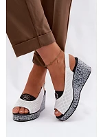 Kožené sandály na platformě S.Barski LR61-7010 bílé Kožené sandály na platformě S.Barski LR61-7010 bílé