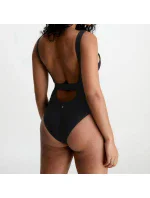 Dámské jednodílné plavky Monogram Rib KW0KW02151-BEH - Calvin Klein