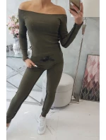 Sada s dvojitými pruhy v khaki barvě Sada s dvojitými pruhy v khaki barvě