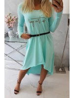 Šaty s ozdobným páskem a nápisem mint Šaty s ozdobným páskem a nápisem mint