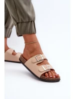 Dámské sandály s přezkami béžové Oliena