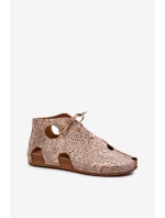 Vzorované kožené boty Maciejka 03426-02 Béžové Vzorované kožené boty Maciejka 03426-02 Béžové