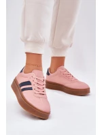 Dámské tenisky na platformě z eko kůže růžové Ediriella