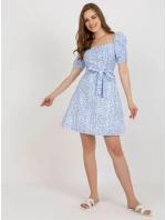 LK SK 509002 šaty.03P bílá a modrá LK SK 509002 šaty.03P bílá a modrá