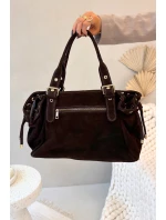 Dámská kožená semišová kabelka Ovelia – čokoládová