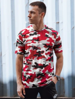 Pánské maskáčové červené tričko FashionStreet RX5588