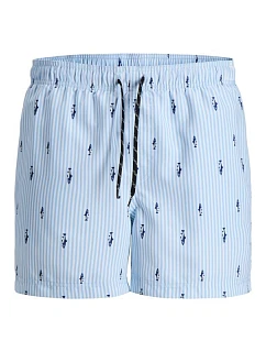 Jack&Jones pánské plavky JWHARUBA SWIM PRINTS SHORTS 12206537 Cashmere Blue Stripes