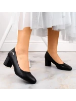 Černé lodičky Sergio Leone W SK314A s ozdobným sloupkem Černé lodičky Sergio Leone W SK314A s ozdobným sloupkem