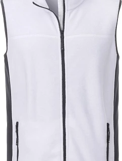 Daiber JN 856 Pánská pracovní fleecová vesta - Strong 02.0856 white/carbon