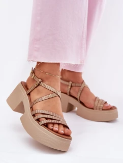 Dámské kožené sandály Maciejka 06990-25 zlaté