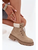 Dámské trapery na šněrování béžové Norena
