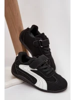 Dětské sportovní boty s přezkou Černo-bílé Perrin