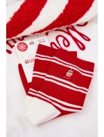 Dámské Vánoční Ponožky Pruhy A Medvěd Červené Dámské Vánoční Ponožky Pruhy A Medvěd Červené