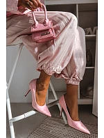 Klasické lakované lodičky z umělé kůže růžové Odira