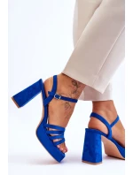 Dámské semišové sandály na platformě modré Verda Dámské semišové sandály na platformě modré Verda