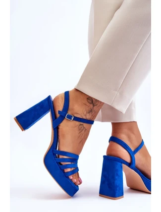 Dámské semišové sandály na platformě modré Verda Dámské semišové sandály na platformě modré Verda