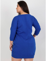 Kobaltově modré bavlněné šaty větší velikosti