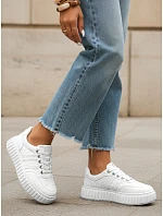 Dámské kožené tenisky ZY1394 bílé - FashionStreet