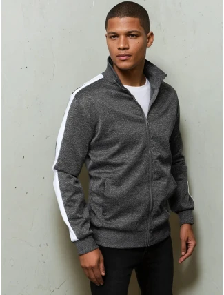 Pánská tmavě šedá mikina na zip FashionStreet BX5563